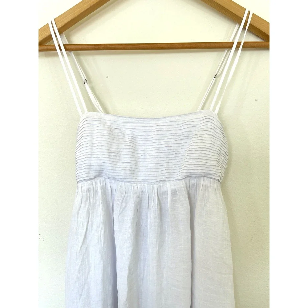 Abercrombie & Fitch Crinkled Texture Babydoll Maxi Dress Size XXS White NWT